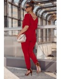 Set pantaloni si hanorac cu lant, rosu FI640 - Magazin online - Boutique